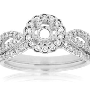 14K WHITE GOLD WEDDING SET SEMI-MOUNT WC7696S