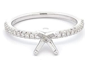 14K WHITE GOLD DIAMOND SEMI-MOUNT W990XN
