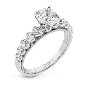 18K ROUND-CUT SEMI-MOUNT ENGAGEMENT RING MR3012