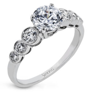 SIMON G. WHITE GOLD ROUND SEMI-MOUNT MR3035