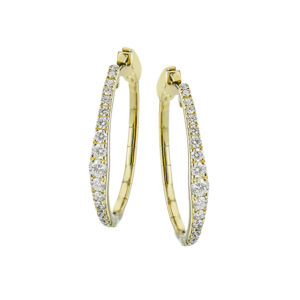 SIMON G. DIAMOND HOOP EARRINGS IN 18K YELLOW GOLD LE4650-Y