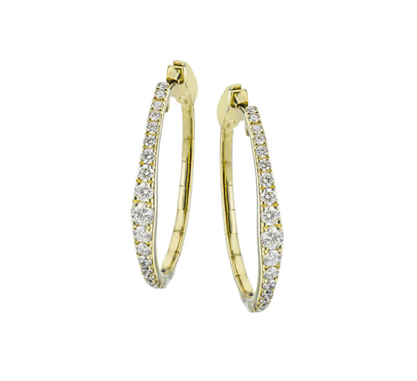 SIMON G. DIAMOND HOOP EARRINGS IN 18K YELLOW GOLD LE4650-Y