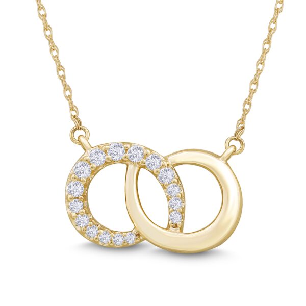 10K YELLOW GOLD DIAMOND DOUBLE CIRCLE PENDANT M4438