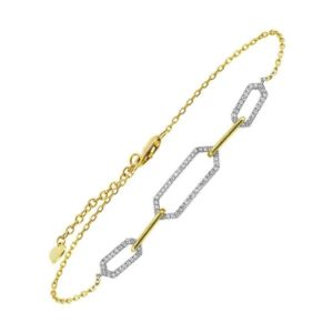 14K WHITE YELLOW GOLD DIAMOND BRACELET BC10406-4WYB