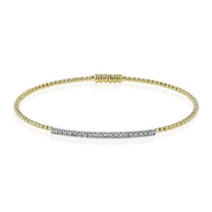 SIMON G. BEADED BANGLE IN 18K GOLD WITH DIAMONDS LB2343-Y
