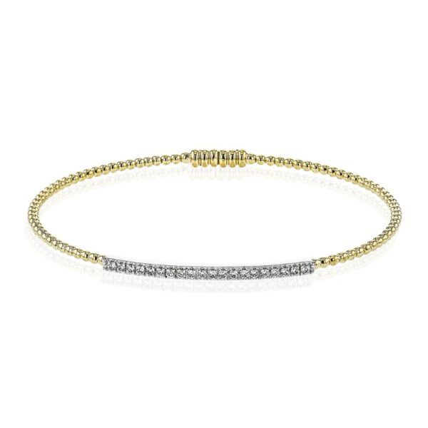 SIMON G. BEADED BANGLE IN 18K GOLD WITH DIAMONDS LB2343-Y