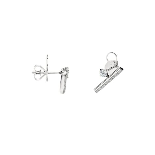 HEARTS ON FIRE BARRE FLOATING SINGLE DIAMOND PAVE CLIMBER EARRINGS UU28518WGHV080 - Image 2