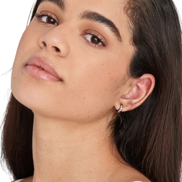 ANIA HAIE SILVER STARRY KYOTO OPAL HUGGIE HOOP EARRINGS E034-05H - Image 2