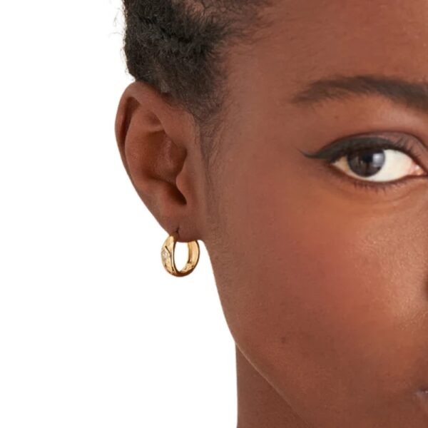 ANIA HAIE GOLD SPARKLE DOME HOOP EARRINGS E041-06G-W - Image 2