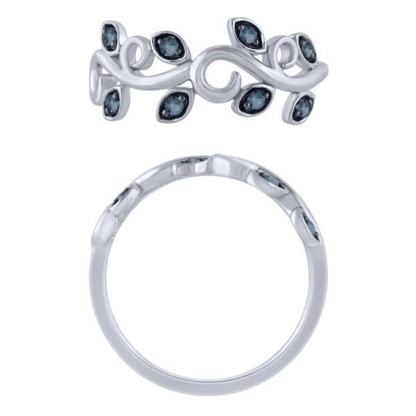 BLUE TOPAZ LEAF AND VINE BIRTHSTONE RING M5940