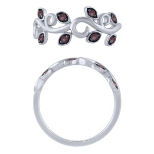 RUBY LEAF AND VINE BIRTHSTONE RING M5935