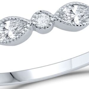 WHITE SAPPHIRE AND DIAMOND BIRTHSTONE BAND M5429