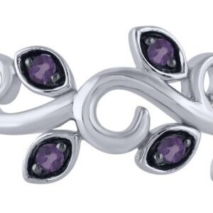 AMETHYST LEAF AND VINE BIRTHSTONE RING M5930