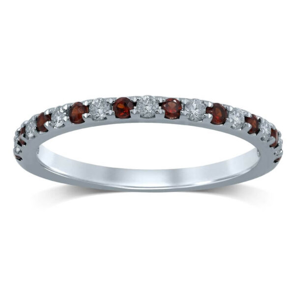 GARNET AND DIAMOND PAVÉ SET BAND M4773