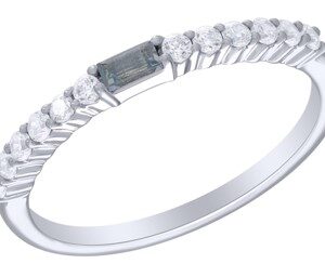 10K AQUAMARINE & DIAMOND RING M6775