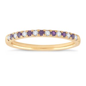 YELLOW GOLD AMETHYST DIAMOND BAND M4774
