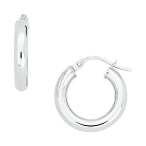10MM WHITE GOLD ROUND HOOPS 5U300A