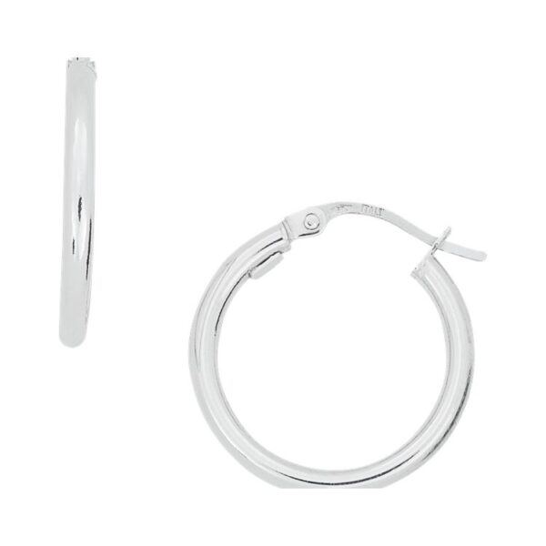 15MM WHITE GOLD HOOP EARRINGS 5U304A