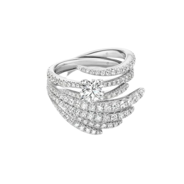 HEARTS ON FIRE VELA SOLITAIRE RING WITH DIAMOND BAND UU2640PTIS10706500 - Image 5