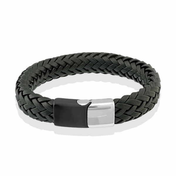 ITALGEM STEEL 11MM LEATHER BRACELET SLB178