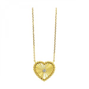 10K HEART YELLOW GOLD DIAMOND PENDANT PD10826-1YC