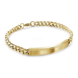 ITALGEM STEEL ID-PLATE CURB BRACELET SMB802-GO
