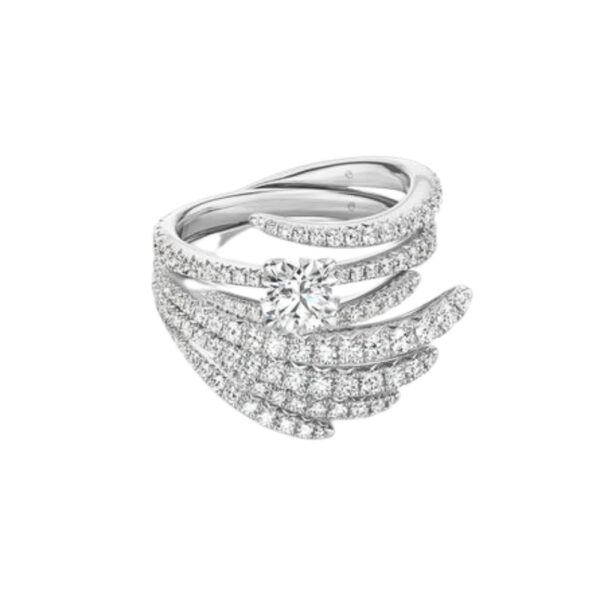 HEARTS ON FIRE VELA SOLITAIRE RING WITH DIAMOND BAND UU2640PTIS10706500 - Image 5