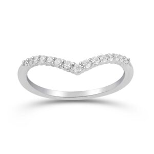 14K WHITE GOLD DIAMOND "V" BAND W900226