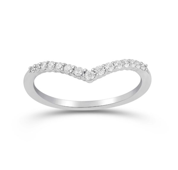 14K WHITE GOLD DIAMOND "V" BAND W900226