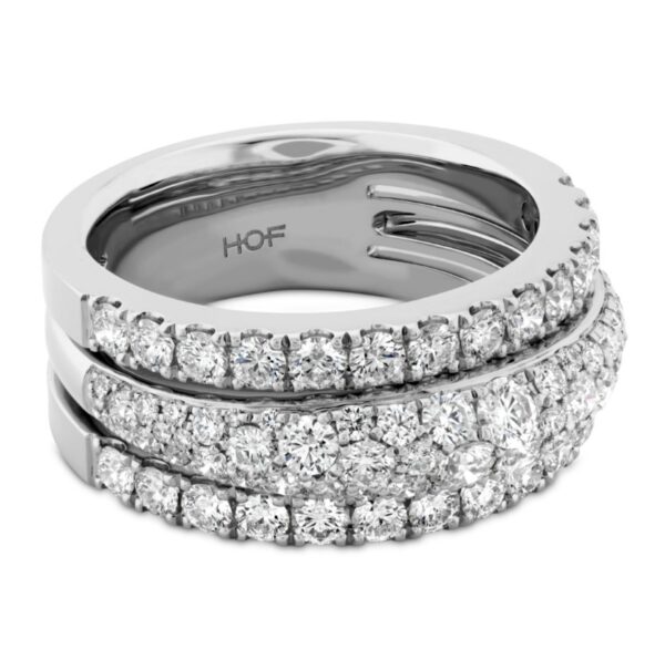HEARTS ON FIRE GRACE TRIPLE ROW SMALL DOMED RING HFRGTRSD01718W - Image 3