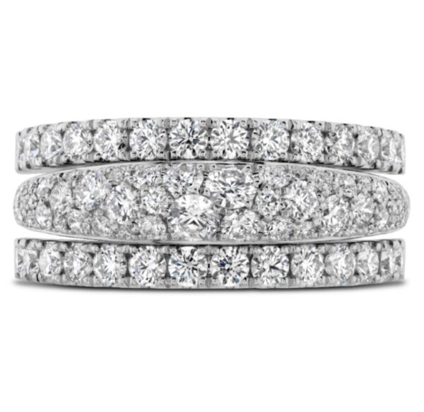 HEARTS ON FIRE GRACE TRIPLE ROW SMALL DOMED RING HFRGTRSD01718W