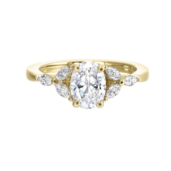 YELLOW GOLD ENGAGEMENT SEMI-MOUNT W0751ON100SM-4YB - Image 2