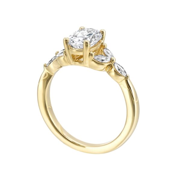 YELLOW GOLD ENGAGEMENT SEMI-MOUNT W0751ON100SM-4YB - Image 3