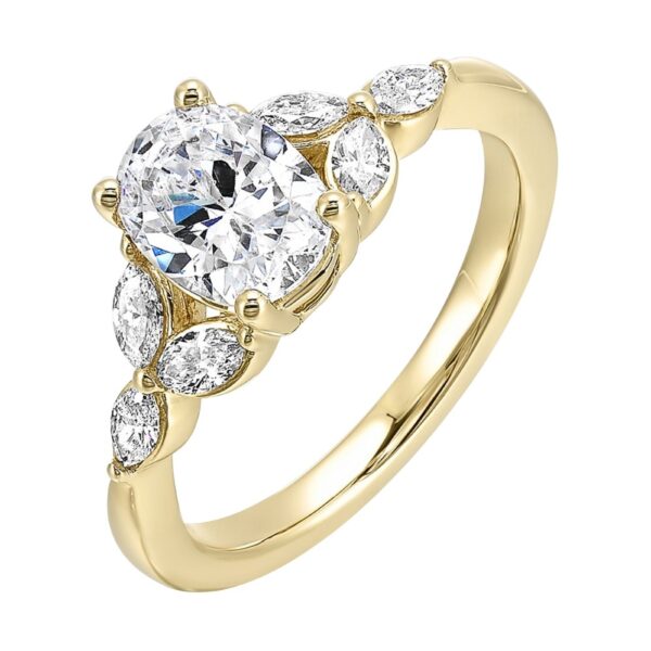 YELLOW GOLD ENGAGEMENT SEMI-MOUNT W0751ON100SM-4YB
