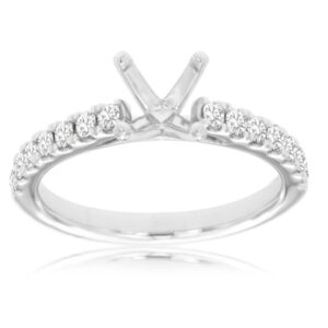 14K WHITE GOLD DIAMOND SEMI MOUNT W904AC