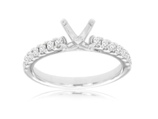 14K WHITE GOLD DIAMOND SEMI MOUNT W904AC