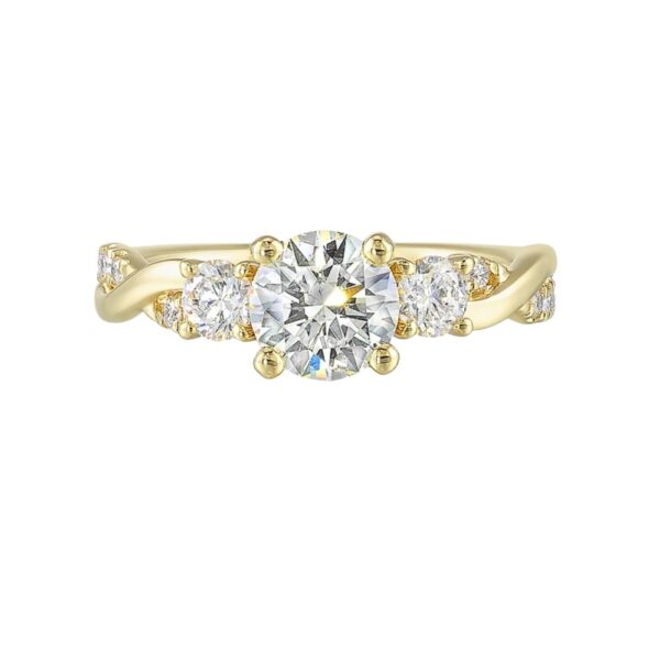 YELLOW GOLD ENGAGEMENT SEMI-MOUNT W0412RN100SM-4YW - Image 4