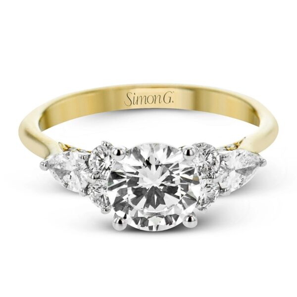 SIMON G. ROUND THREE STONE RING LR2563 - Image 2