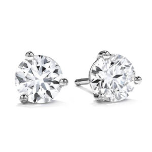 HEARTS ON FIRE THREE-PRONG STUD EARRINGS 3SIE00508W