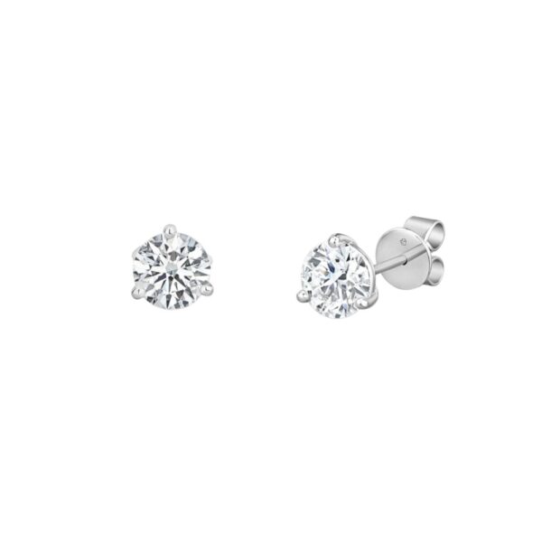 HEARTS ON FIRE THREE-PRONG STUD EARRINGS 3SIE01508W