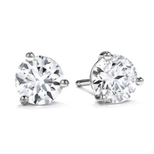 HEARTS ON FIRE THREE-PRONG STUD EARRINGS 3SIE00758W