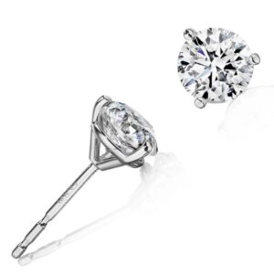 WHITE GOLD ROUND DIAMOND STUD EARRINGS EK99-200