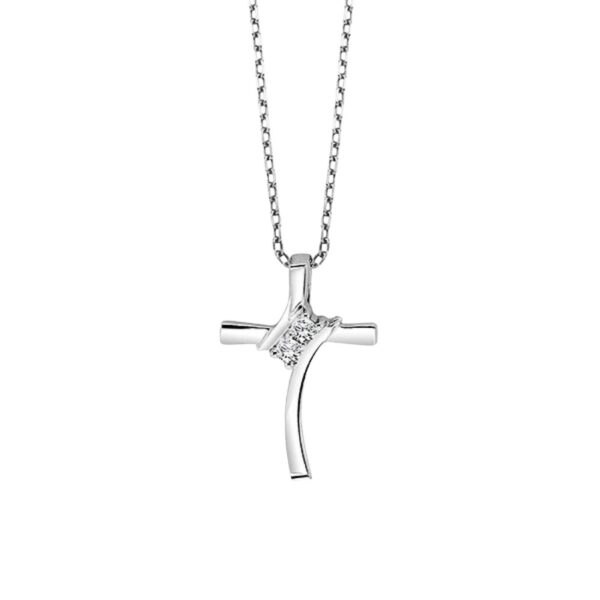 WHITE GOLD CROSS DIAMOND PENDANT TWO1020-1WD