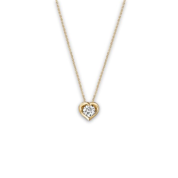 HEARTS ON FIRE WHIMSICAL HEART SINGLE DIAMOND PENDANT NECKLACE UU31628YGHV0201700