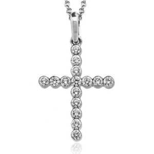 SIMON G. CROSS PENDANT IN 18K GOLD WITH DIAMONDS LP4957