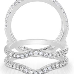 14K WHITE GOLD CURVED DIAMOND RING JACKET W902CIN