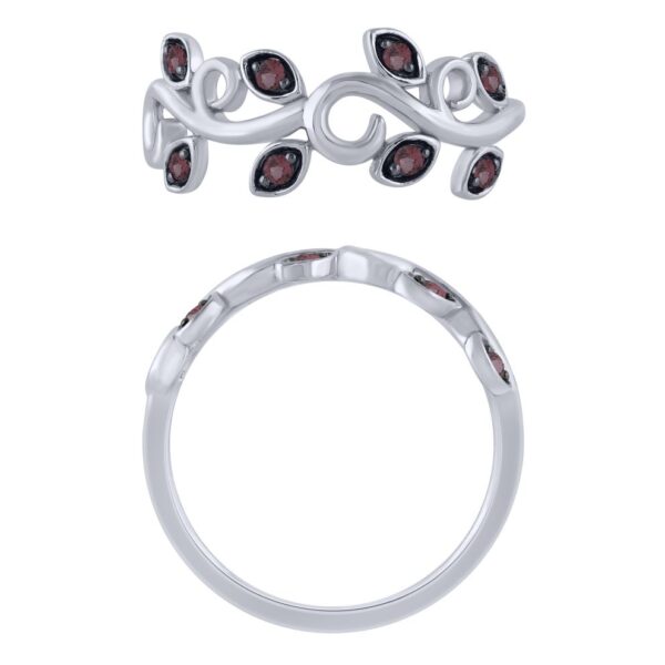RUBY LEAF AND VINE BIRTHSTONE RING M5935