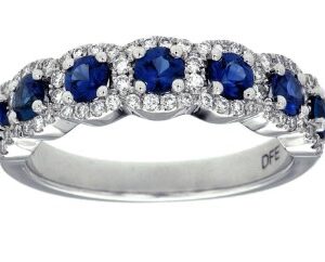 14K WHITE GOLD DIAMOND AND SAPPHIRE RING WB2904S