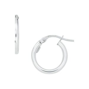 10MM WHITE GOLD ROUND HOOPS 5U303A