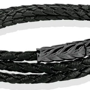 ITALGEM STEEL FERGUS LEATHER BRACELET SLB560-7.5